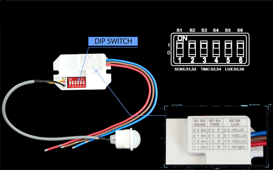 ¿Sabes qué es el DIP Switch en los sensores de movimiento?