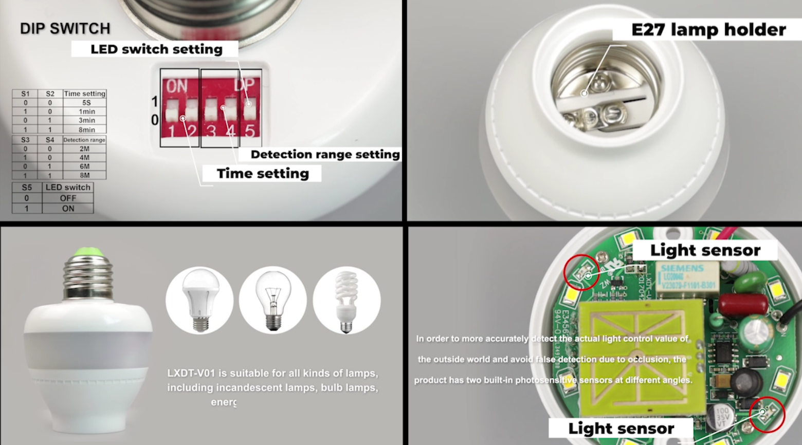 Portalámparas inteligente de inducción por microondas, diseño innovador lidera el futuro de la iluminación