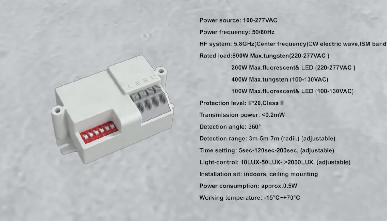 PDLux lanza PD-MV1031-5.8GHz 360 ° Sensor de movimiento de microondas para iluminación y seguridad inteligentes
