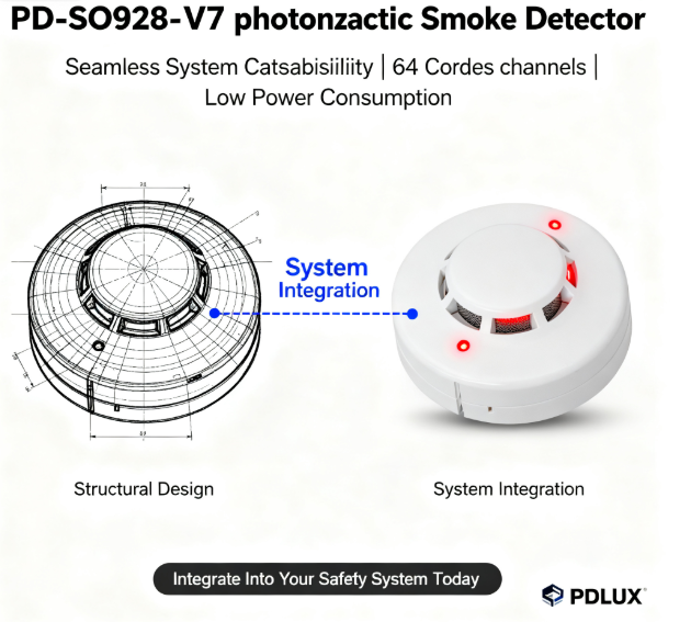 Seguridad contra incendios inteligente de PDLUX: Lanzamiento del detector de humo fotoeléctrico PD-SO928-V7